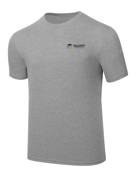 Simply Soft Heathered Light Grey 4.5oz  Poly/Combed Ring Spun Cotton T-Shirt w/Talcott Logo