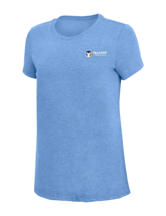 Womens Simply Soft Maritime Frost 4.5oz Poly/Combed Ring Spun Cotton T-Shirt
 w/Talcott Logo