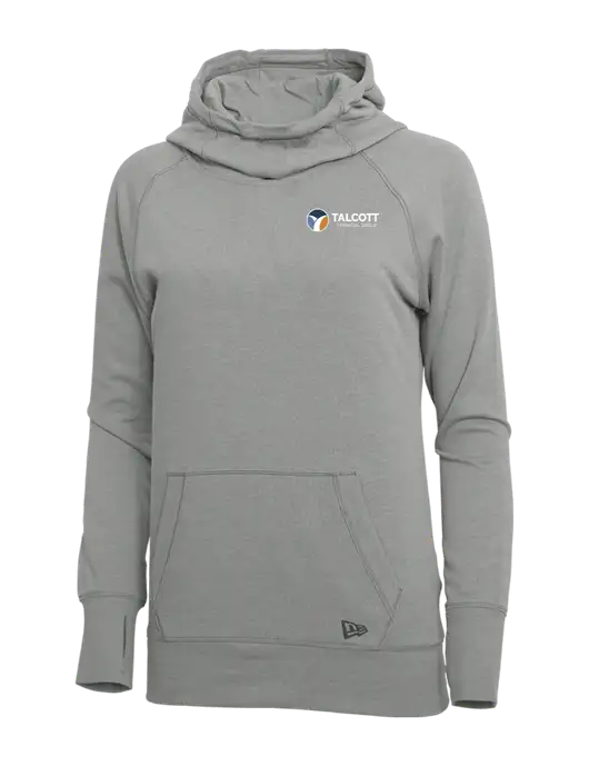 New Era Shadow Grey Heather Womens Tri-Blend Fleece Pullover Hoodie w/Talcott Logo