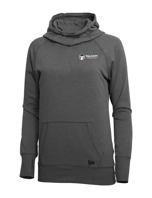 New Era Black Heather Womens Tri-Blend Fleece Pullover Hoodie w/Talcott Logo