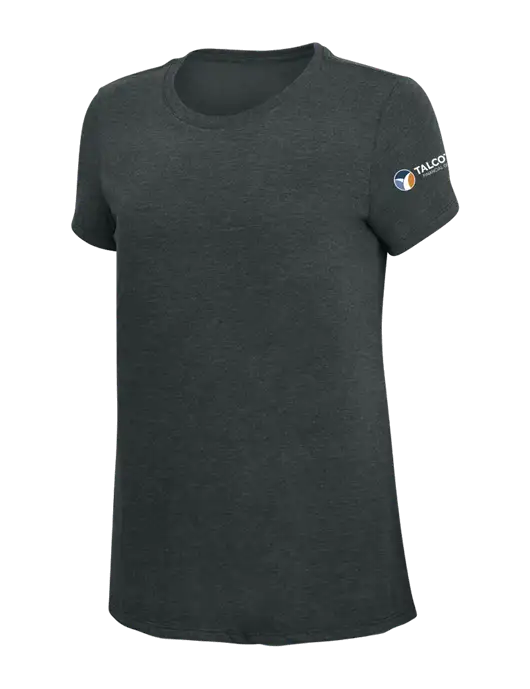 Womens Simply Soft Black Frost 4.5oz Poly/Combed Ring Spun Cotton T-Shirt w/Talcott Logo