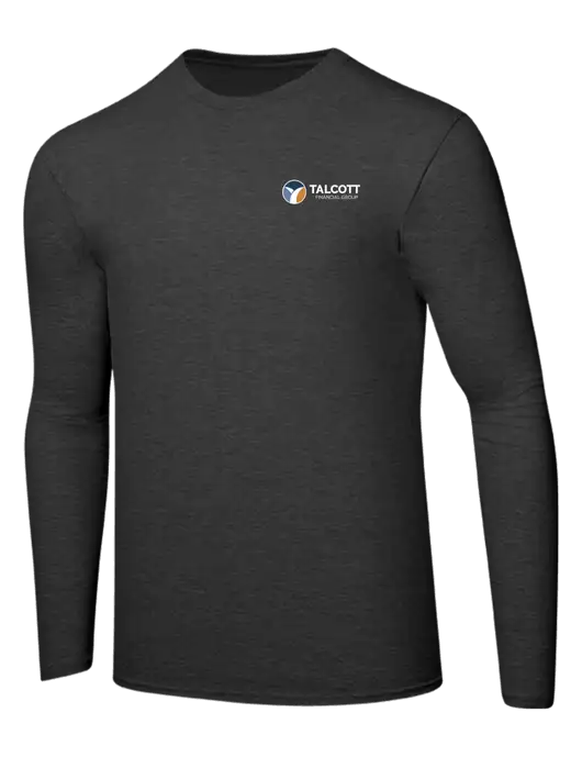 Ring Spun Dark Heather Grey 4.5 oz Long Sleeve T-Shirt w/Talcott Logo