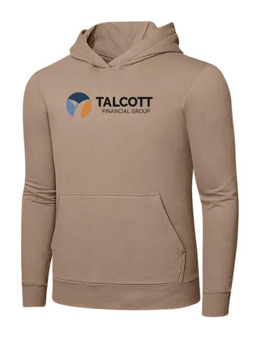 Sand 7.8. oz Ring Spun Hooded Sweatshirt w/Talcott Logo