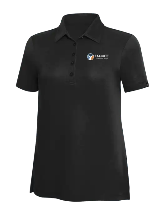 TravisMathew Black Solid Womens Oceanside Polo w/Talcott Logo