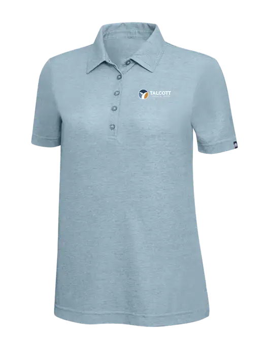 TravisMathew Light Blue Heather Womens  Oceanside Polo w/Talcott Logo