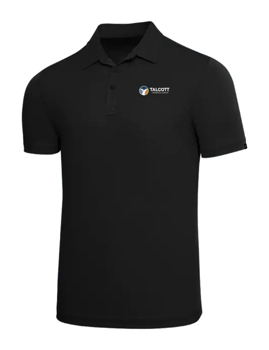 TravisMathew Black Solid Oceanside Polo w/Talcott Logo