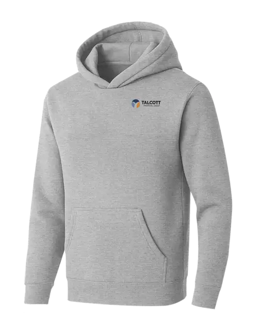 BELLA+CANVAS Light Grey Heather Sponge Fleece Pullover Hoodie w/Talcott Logo