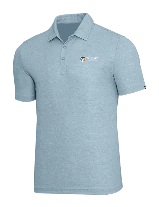 TravisMathew Light Blue Heather Oceanside Polo w/Talcott Logo