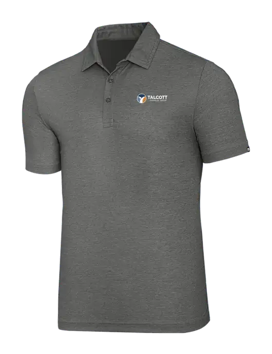 TravisMathew Grey Heather Oceanside Polo w/Talcott Logo