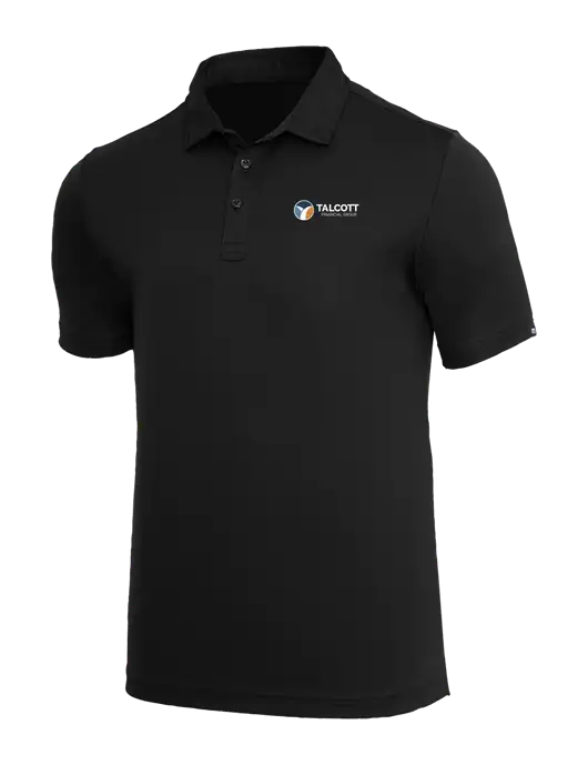TravisMathew Black Coto Performance Polo w/Talcott Logo