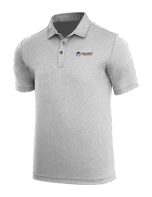 TravisMathew Medium Grey Heather Coto Performance Polo w/Talcott Logo