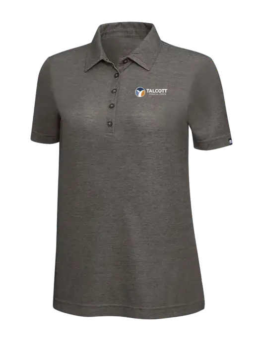 TravisMathew Black Heather Womens Oceanside Polo w/Talcott Logo