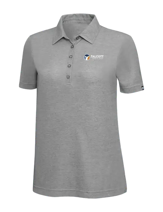 TravisMathew Grey Heather Womens Oceanside Polo w/Talcott Logo