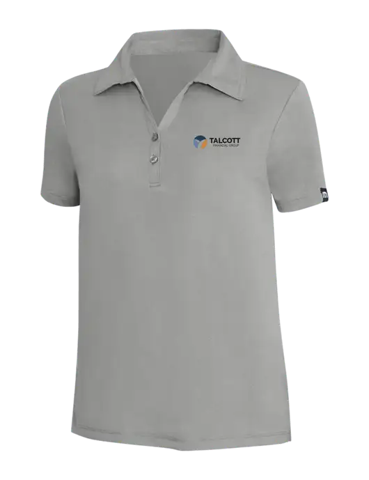 TravisMathew Light Grey Heather Womens Coto Performance Polo w/Talcott Logo