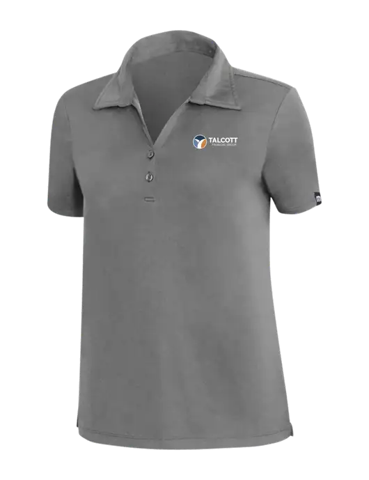 TravisMathew Med Dark Grey Womens Coto Performance Polo w/Talcott Logo