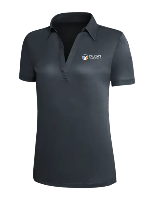 Dark Grey Silk Touch Womens Performance Polo w/Talcott Logo