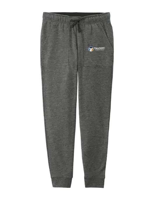 Womens Posicharge Tri-blend Wicking Dark Grey Heather Triad Solid Fleece Jogger w/Talcott Logo