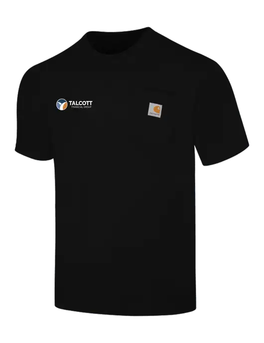 Carhartt Workwear Black Pocket Short Sleeve T-Shirt w/Talcott Logo
