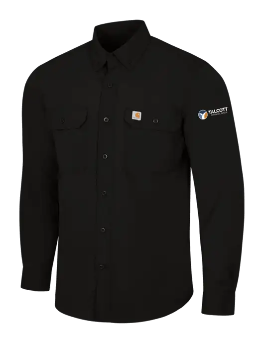 Carhartt Force Black Solid Long Sleeve Shirt w/Talcott Logo