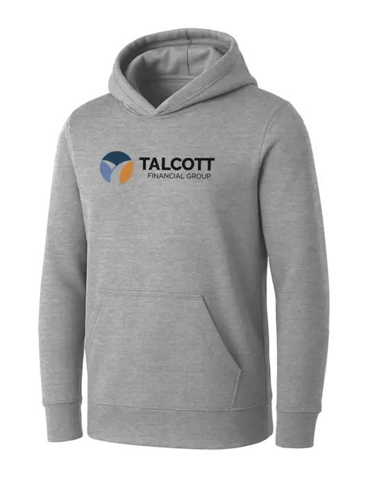 Womens Light Grey Heather Core Fleece Pullover Hooded Sweatshirt w/Talcott Logo