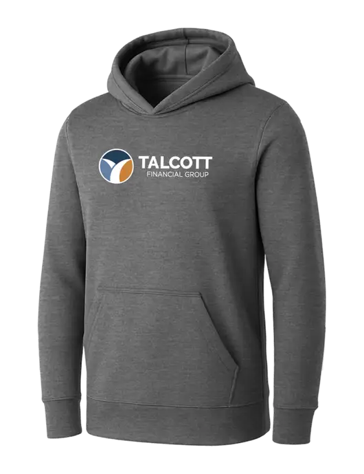 Womens Medium Grey Heather Core Fleece Pullover Hooded Sweatshirt w/Talcott Logo
