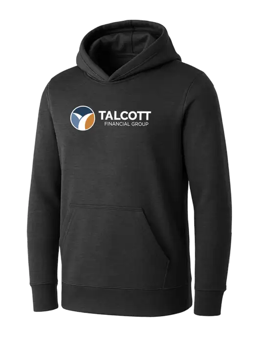 Womens Dark Grey Heather Core Fleece Pullover Hooded Sweatshirt w/Talcott Logo