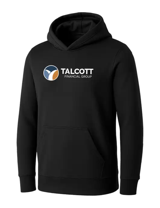 Womens Black Core Fleece Pullover Hooded Sweatshirt w/Talcott Logo