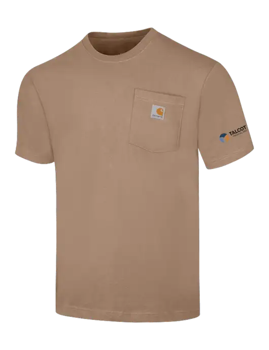 Carhartt Loose Fit Workwear Dark Tan Short Sleeve Pocket T-Shirt w/Talcott Logo