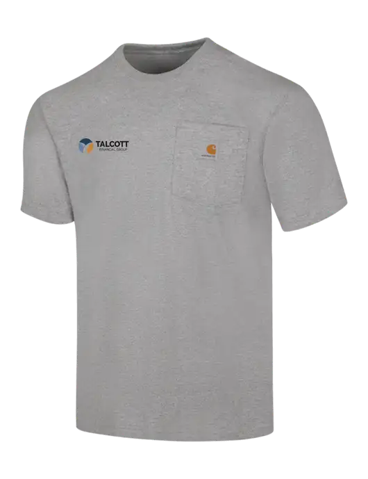 Carhartt Workwear Light Grey Heather Pocket Short Sleeve T-Shirt w/Talcott Logo