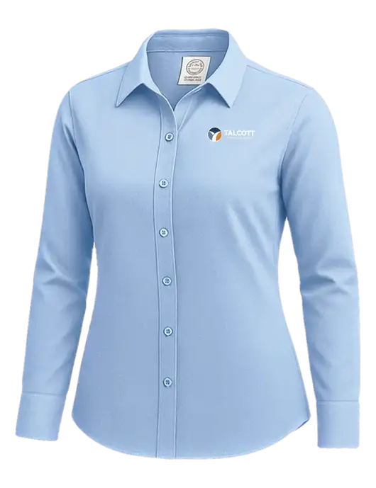 Brooks Brothers Womens Light Blue Wrinkle-Free Stretch Nailhead Shirt w/Talcott Logo