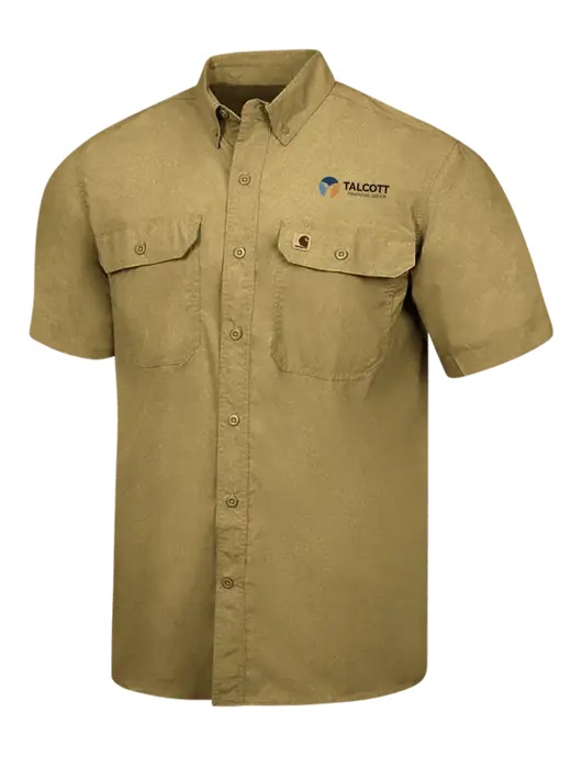 Carhartt Force Dark Tan Solid Short Sleeve Shirt w/Talcott Logo