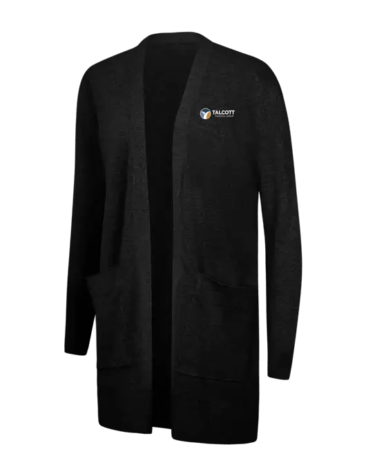Mercer+Mettle Womens Black Open Front Cardigan Sweater w/Talcott Logo