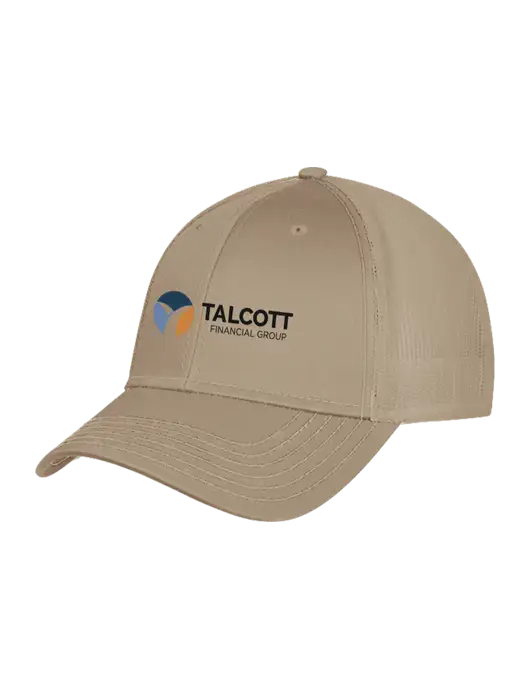 Khaki Mesh Trucker Cap Snap Back w/Talcott Logo