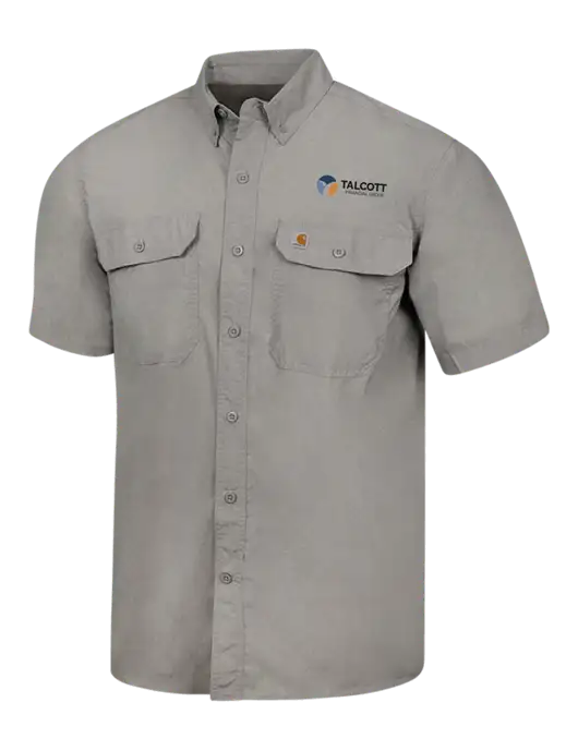 Carhartt Force Light Grey Solid Short Sleeve Shirt w/Talcott Logo
