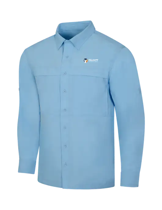 Light Blue Long Sleeve UV Daybreak Shirt w/Talcott Logo