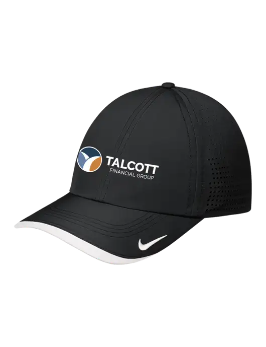 Nike Black/White Dri-FIT Perforated Performance Cap w/Talcott Logo