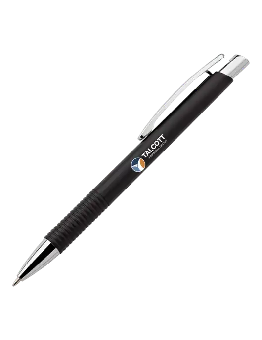 Malay Black Ballpoint Pen - Blue Ink w/Talcott Logo