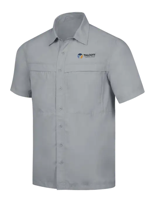 Light Grey Short Sleeve UV Daybreak Shirt w/Talcott Logo