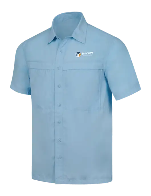Light Blue Short Sleeve UV Daybreak Shirt w/Talcott Logo