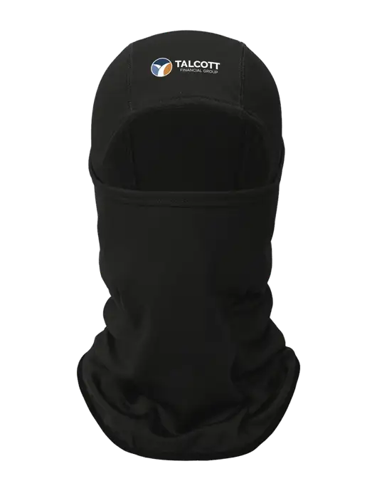 Black CornerStone Smooth Fleece Face Mask w/Talcott Logo