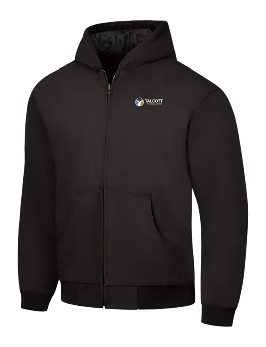 CornerStone Black Duck Cloth Hooded Work Jacket w/Talcott Logo