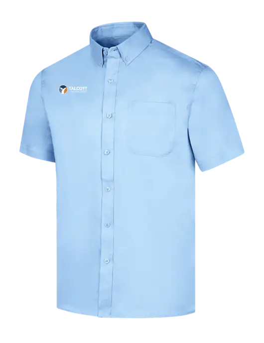 Short Sleeve Light Blue Superpro React Twill Shirt w/Talcott Logo