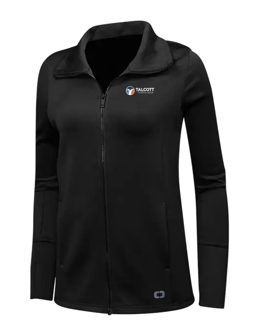 OGIO Black Womens Endurance Modern Performance Full-Zip w/Talcott Logo