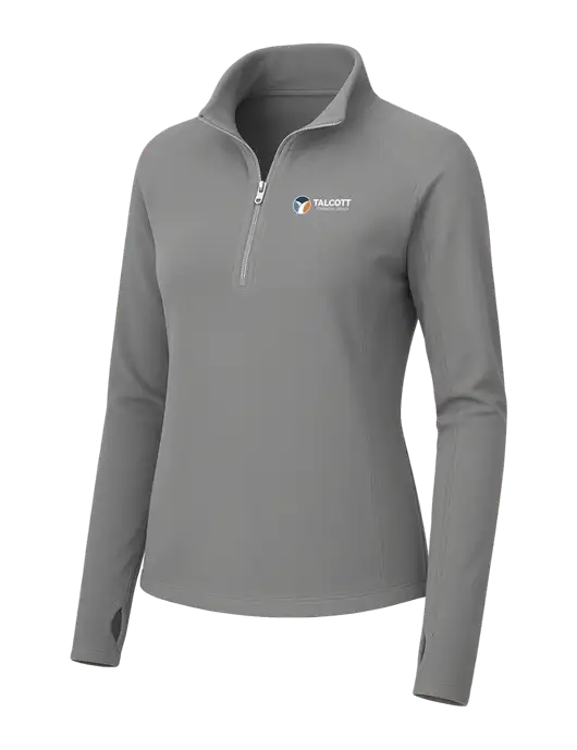 Womens Medium Grey Microfleece 1/2 Zip Pullover w/Talcott Logo