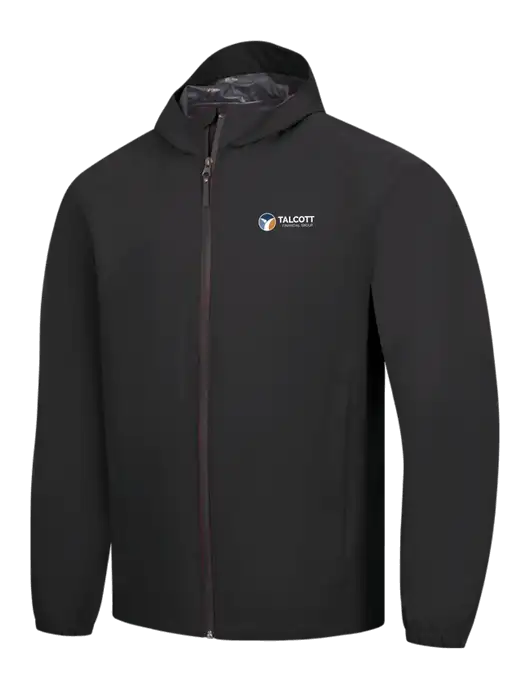 Black Essential Rain Jacket w/Talcott Logo