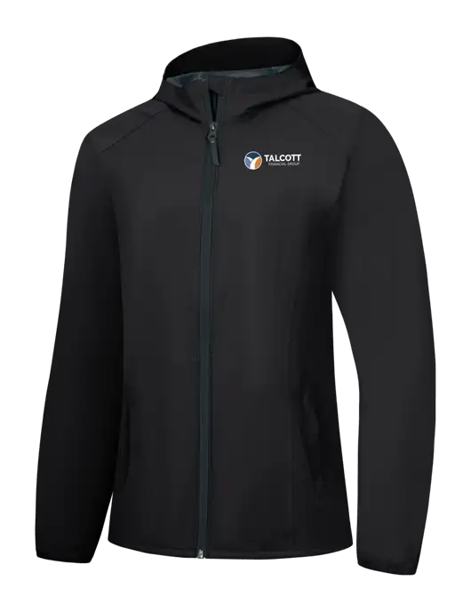 Womens Black Essential Rain Jacket w/Talcott Logo