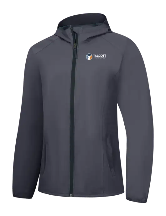 Womens Dark Grey Essential Rain Jacket w/Talcott Logo
