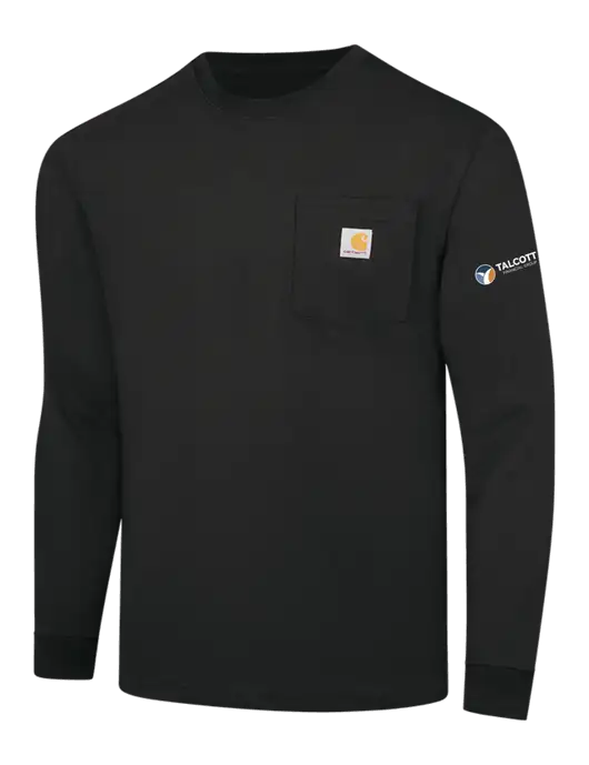 Carhartt Black Workwear Pocket Long Sleeve T-Shirt w/Talcott Logo