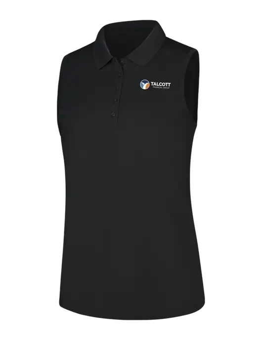 Womens Black Dry Zone UV Micro-Mesh Sleeveless Polo w/Talcott Logo