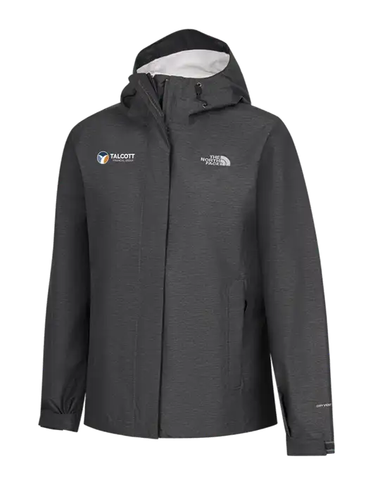 The North Face Womens Dark Grey Heather DryVent Rain Jacket w/Talcott Logo